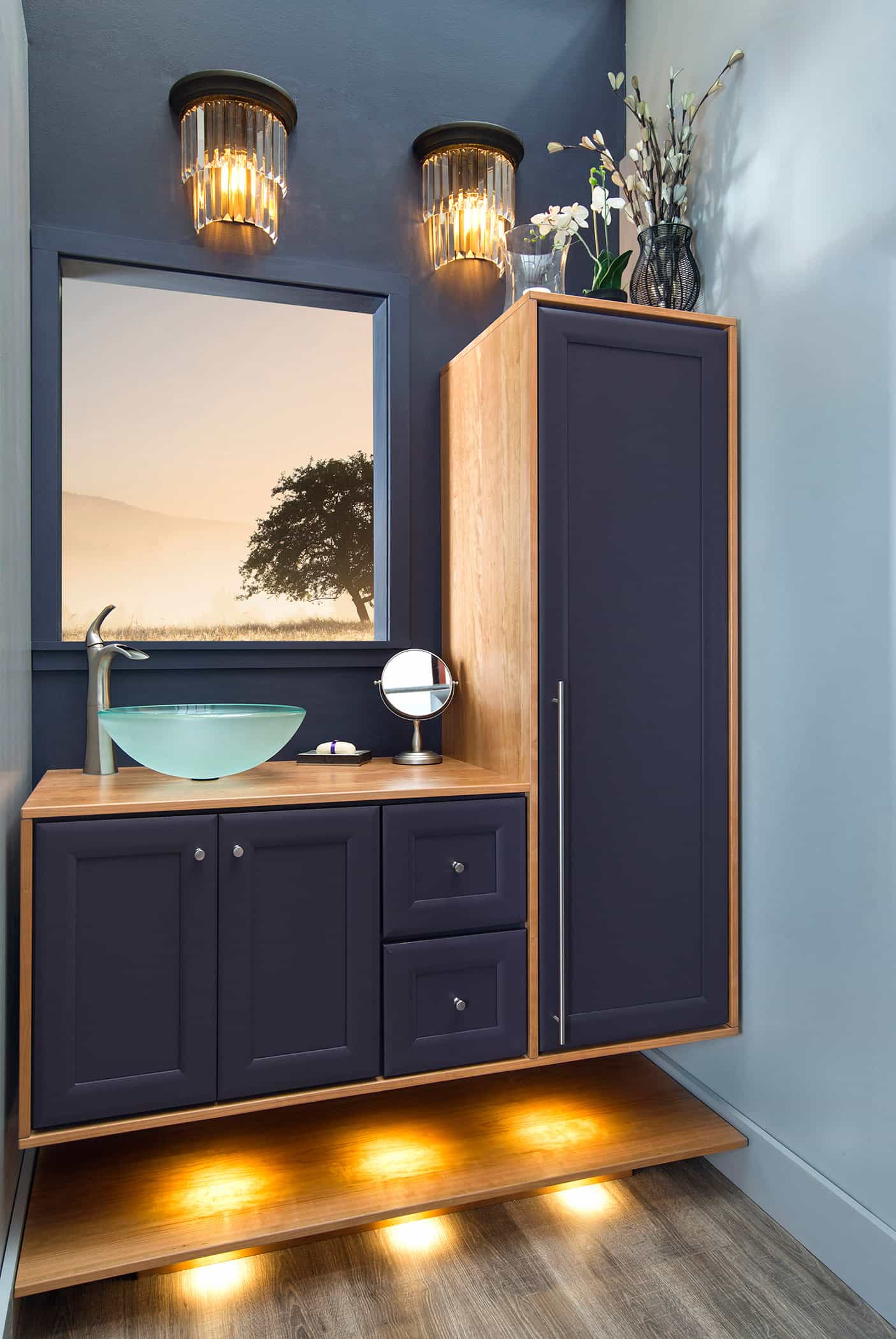 Unique Suspended Bathroom Vanity for Small Space